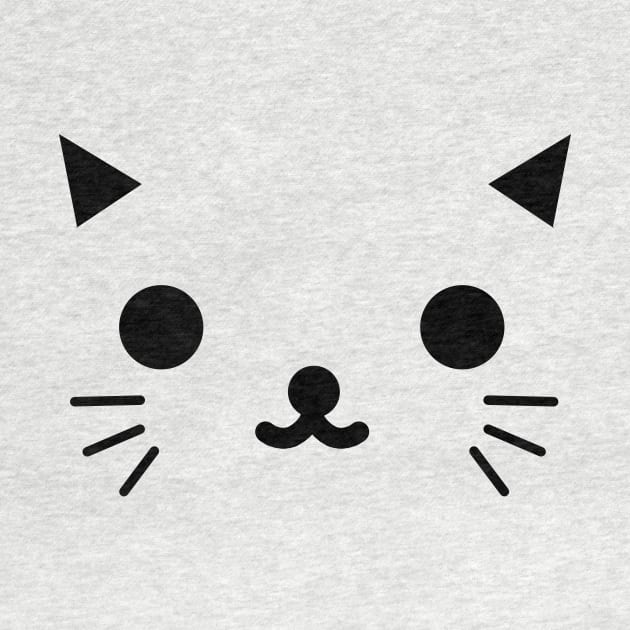 Kawaii Cute Minimalist Kitty Face by banditotees